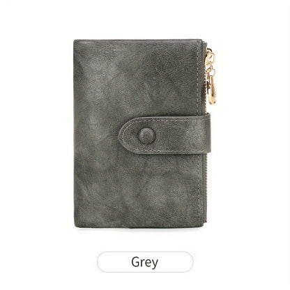 [Vintage Trifold Wallet] MIYIN Women's Vintage Trifold Wallet with ID Window & Coin Pocket - Large Capacity Double Zipper Wallet, Multi-Card Holder (Credit/Debit) - Retro Clutch Case for Everyday Use (,,,,,)
