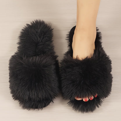 Women'S Plush Slippers for All Seasons, Cozy Indoor Footwear with a Stylish And Minimalist Design.