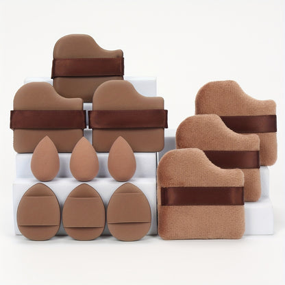 This 12pcs All-In-One Makeup Sponge Set Includes 3 Loose Powder Puffs, 3 Mini Cushion Sponges, 3 Makeup Sponges, And 3 Mini Makeup Sponges. These Sponges Are Perfect for Blending Liquids, Creams, And Powders. Latex-Free, Wet And Dry Use
