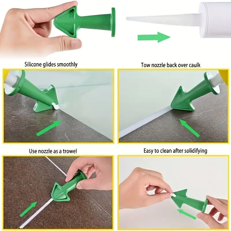 [Non-Electric Nozzles Set] 1/3pcs Plastic Caulk Gun Nozzles Set | Non-Electric, Ideal for Window and Door Sealing, No Battery Required