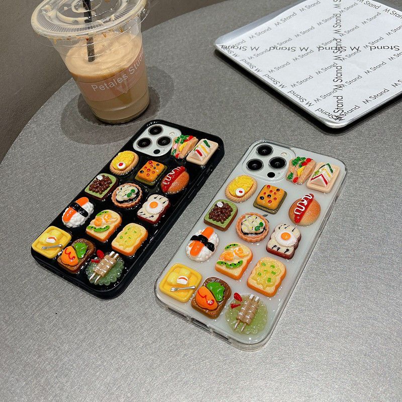 Three-dimensional cute food sushi apple 16 14 15promax mobile phone case iPhone13 12 11 soft Xs female