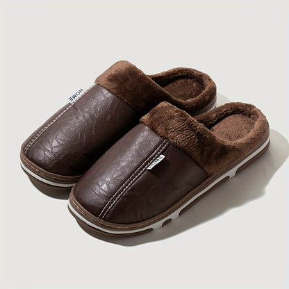 PU slippers for Men's household High Quality thick sole insulation for indoor couples in winter, slippers for women in autumn and winterSuitable for men & women