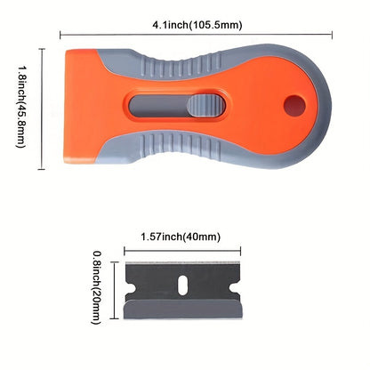 Shawty Ceramic Glass Razor Blade with 10 Blades, Telescopic Adjustment Knife, Cleaning Scraper Tool for Removing Labels, Stickers, Decals, and Paint From Glass and Stoves, Christmas Gifts for Families And 2025 New Year Gifts