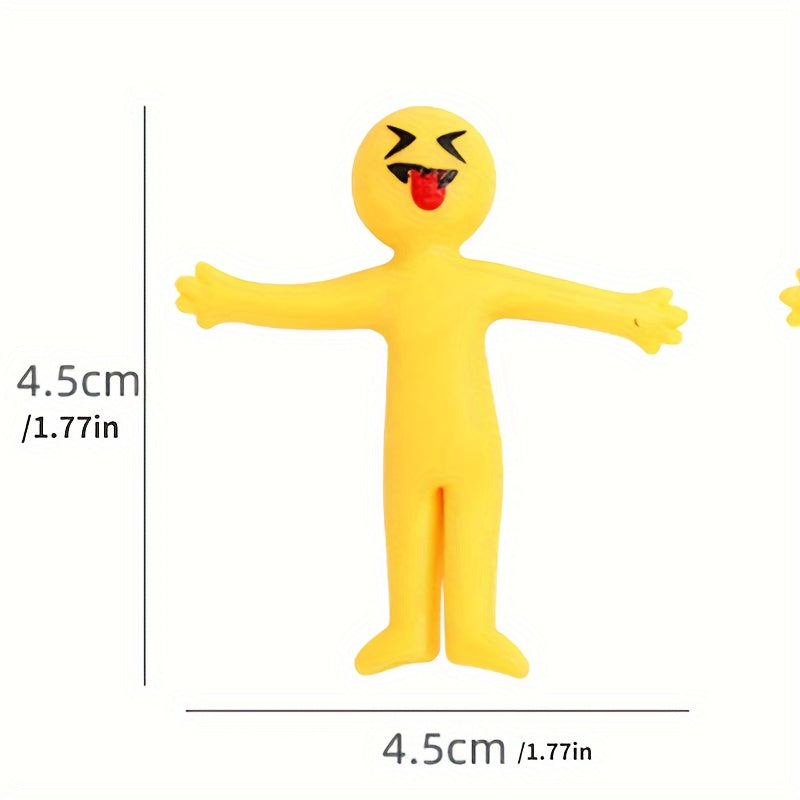 25 Creative Pull Toys - Stretchable Yellow Figures for Kids - Christmas Toys That Fold Into Semi-Soft, Ventilated Dolls