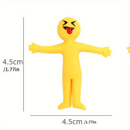 25 Creative Pull Toys - Stretchable Yellow Figures for Kids - Christmas Toys That Fold Into Semi-Soft, Ventilated Dolls