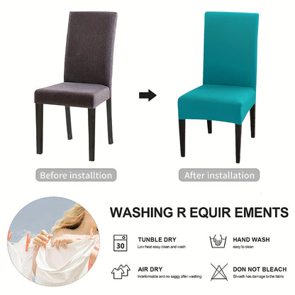 4-Piece/6-Piece/8-Piece/10-Piece/12-Piece S-Size Elastic Kitchen Chair Covers for Home Use