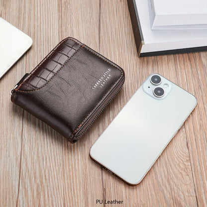 New Men's Wallet/Fashion Multi-functional/Spliced Zipper Coin Purse/Versatile Large Capacity Card Holder/for Young Students