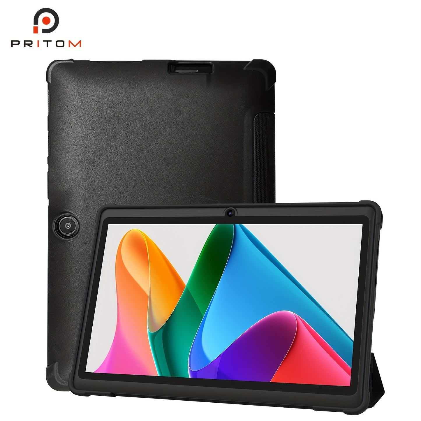 PRITOM 7-inch Android 13 Tablet with Protective Case, 4GB (2GB + 2GB Expanded) RAN 32GB ROM with Quad-Core Processor, Support for Memory Cards 1TB Expansion, HD IPS Display, Dual Cameras, Dual WiFi (2.4G + 5G), Tablet with Protective Case, New Tablet