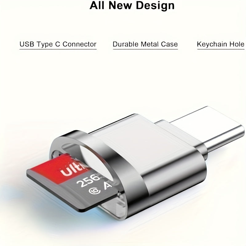 Multi-Function TF & SD Card Reader - USB-C & USB Adapter - Blue - Compatible with Laptops, MacBook, Samsung Galaxy, 15 Pro Max Series