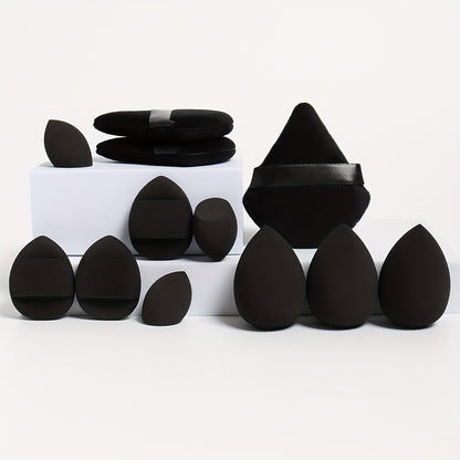 12pcs All-In-One Makeup Sponge Set, Consists of 3 Loose Powder Puffs, 3 Puffs, 3 Makeup Sponges And 3 Makeup Sponges. Foundation Blending Beauty Sponge, Liquid, Cream And Powder Flawless, Latex-Free Wet And Dry Dual-Use Foundation Makeup Cream