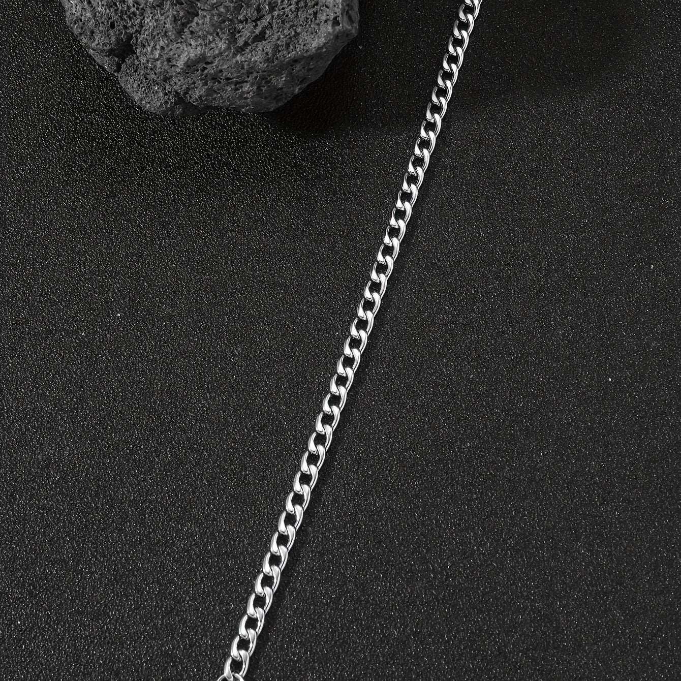 [Popular Chain Bracelet] 1pc Men's Stainless Steel Minimalist Silvery Chain Bracelet | Hip Hop Punk Style Fashionable Popular Jewelry Gift Party