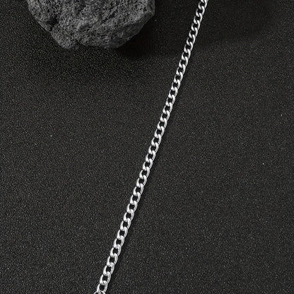 [Popular Chain Bracelet] 1pc Men's Stainless Steel Minimalist Silvery Chain Bracelet | Hip Hop Punk Style Fashionable Popular Jewelry Gift Party