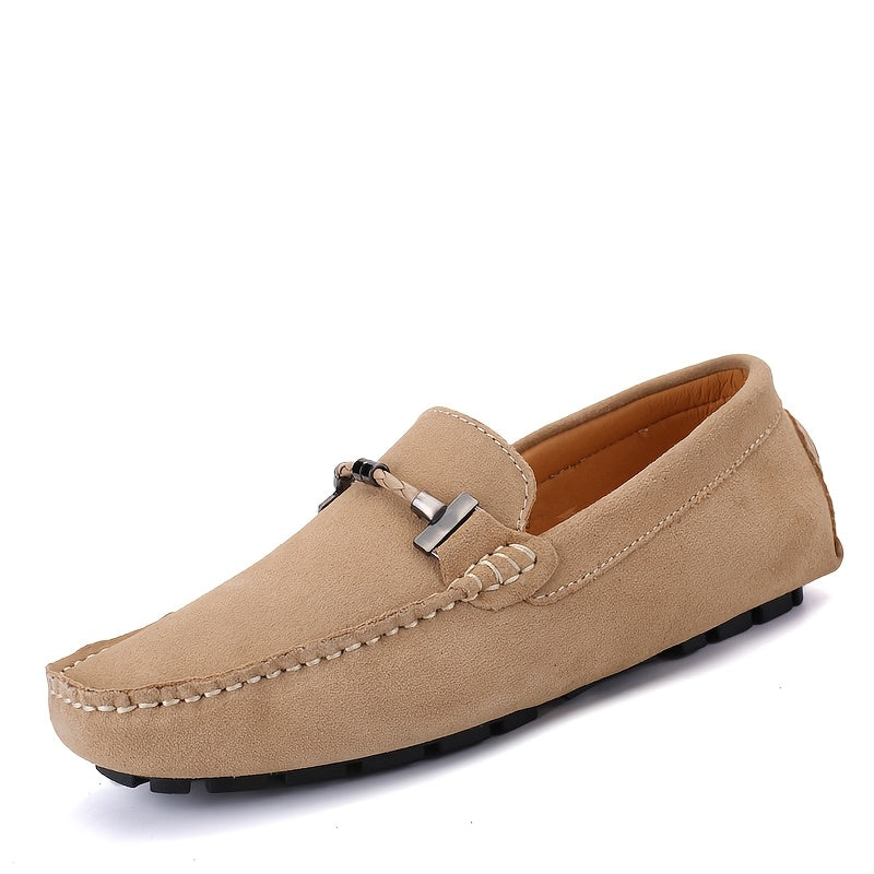 Men's Trendy Breathable Slip On Lace Free Loafers, Causal Outdoor Walking Shoes