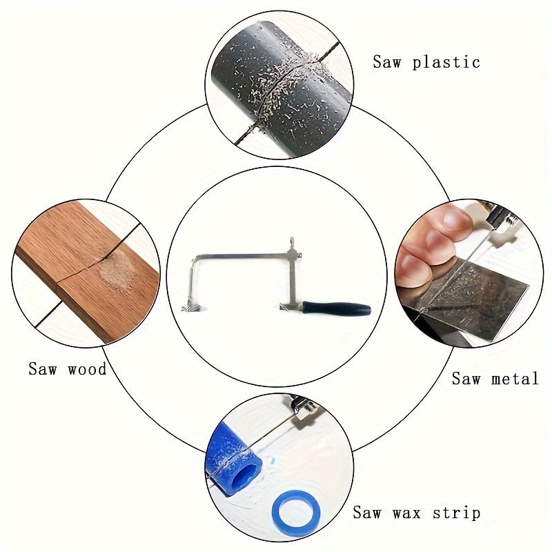 Black Handle Movable Saw Bow Wire Saw Mini Wire Saw U-shaped Saw Bow Small Hand Saw Jewelry Tool DIY Production Tool.