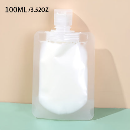 Set of 5 Travel Refillable Flat Pouches 30Ml, 50Ml, And 100Ml Sizes for Shampoo, Liquid Lotion, And Cosmetic Dispensers