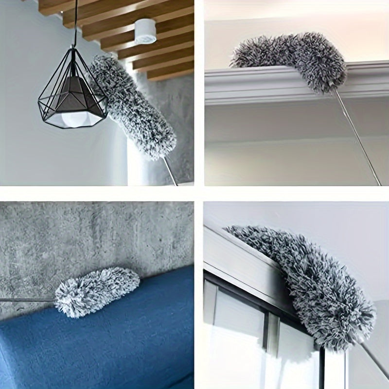 1pc, Retractable Dusters, Dust Removal Brush, Bendable Head Dusting Brush, Reusable Washable Ceiling Fan Duster For High Ceilings, Furniture, car, Cleaning Supplies, Cleaning Tool