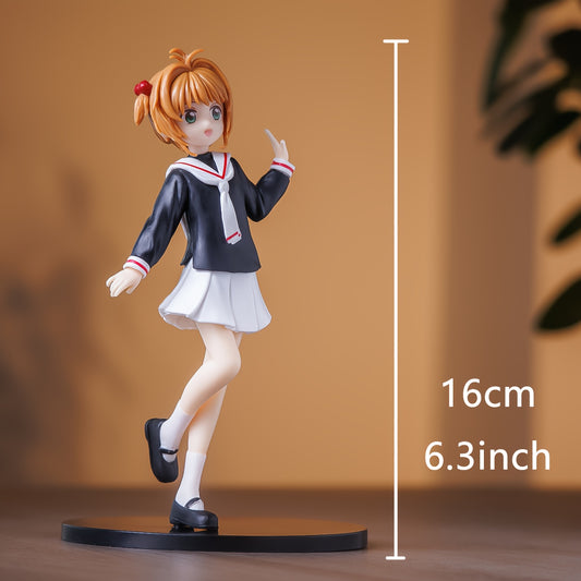 Anime Figurine of a Magical Girl in a School Uniform, Collectible Model, Small Gift, Christmas Present, Room Decoration