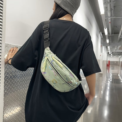 Korean-Style Minimalist Nylon Crossbody Bag, New Textured Shoulder Bag for Underarm Use, Small Chest Bag Or Waist Bag, Perfect As a Christmas Gift for Wife Or Girlfriend, Storage Pouch