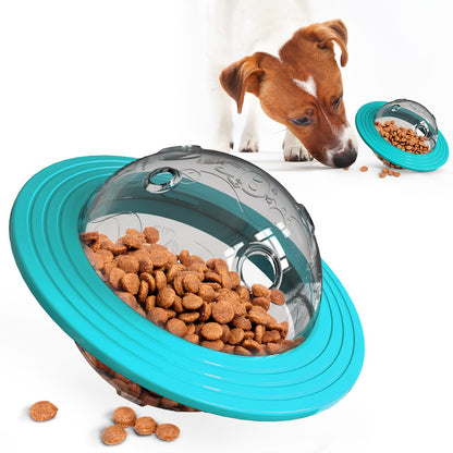 Dog IQ Treat Ball Puzzle Toy, Interactive Food Dispensing Pet Slow Feeder Ball, UFO Design Dog Enrichment Toys