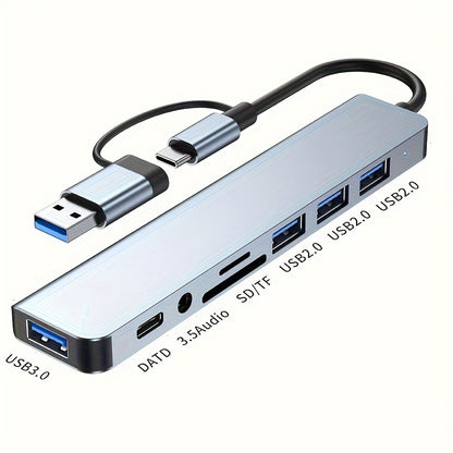 1 8-In-1 USB C Hub with Audio Jack | Compatible with Tablets, USB Powered, 5V Operating Voltage