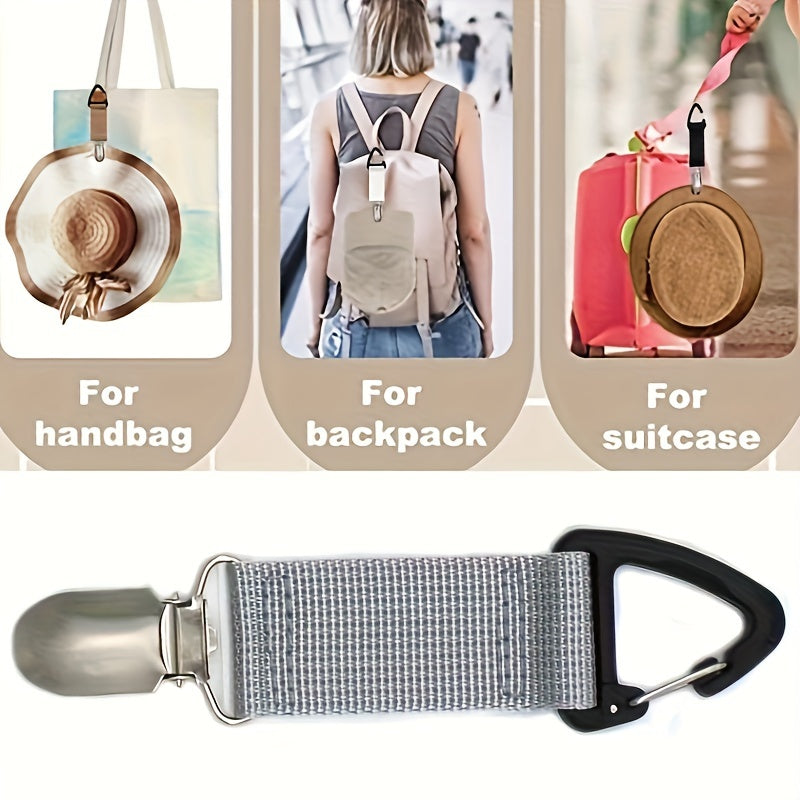 Ultra-Lightweight Travel Hat Clip - Conveniently Hangs on Bag, Securely Holds Hats - Portable, Essential Accessories for Handbags, Backpacks, Luggage