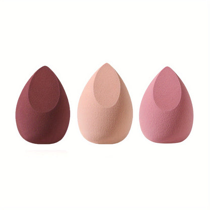 3pcs Makeup Sponge Set: Gourd-shaped Puff, Teardrop Puff, Cushion Sponge Puff, Makeup Tools