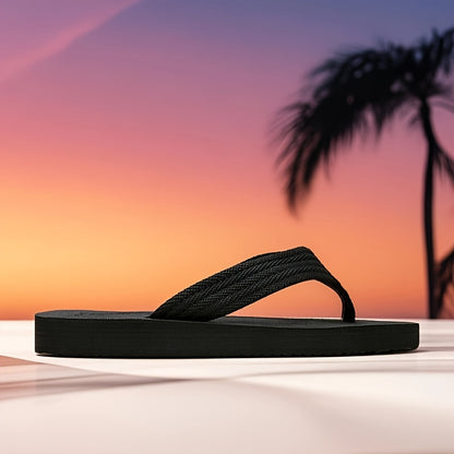 [Soft Flip Flops] Super Soft Men's Flip Flops | Non-Slip Thick EVA Sole Beach Sandals with Black & Orange Accents, Lightweight Durable Casual Slippers for Outdoor, Hiking, Camping, Bathroom & Home Use, Anti-Odor Fabric