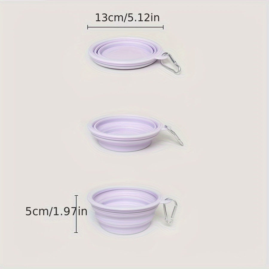 350ml Portable Pet Bowl - Foldable, Silicone, Hanging, Travel-Friendly Feeding & Drinking Solution for Cats & Dogs - Perfect for Outdoor Adventures & On-The-Go Pet Owners