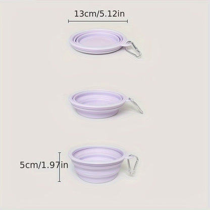 350ml Portable Pet Bowl - Foldable, Silicone, Hanging, Travel-Friendly Feeding & Drinking Solution for Cats & Dogs - Perfect for Outdoor Adventures & On-The-Go Pet Owners