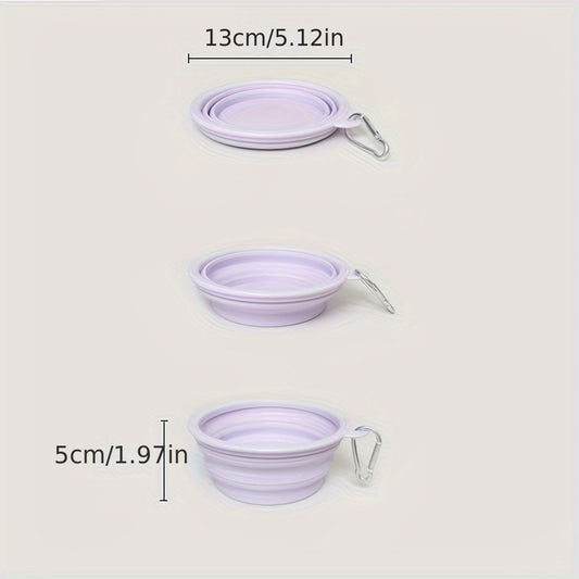 350ml Portable Pet Bowl - Foldable, Silicone, Hanging, Travel-Friendly Feeding & Drinking Solution for Cats & Dogs - Perfect for Outdoor Adventures & On-The-Go Pet Owners