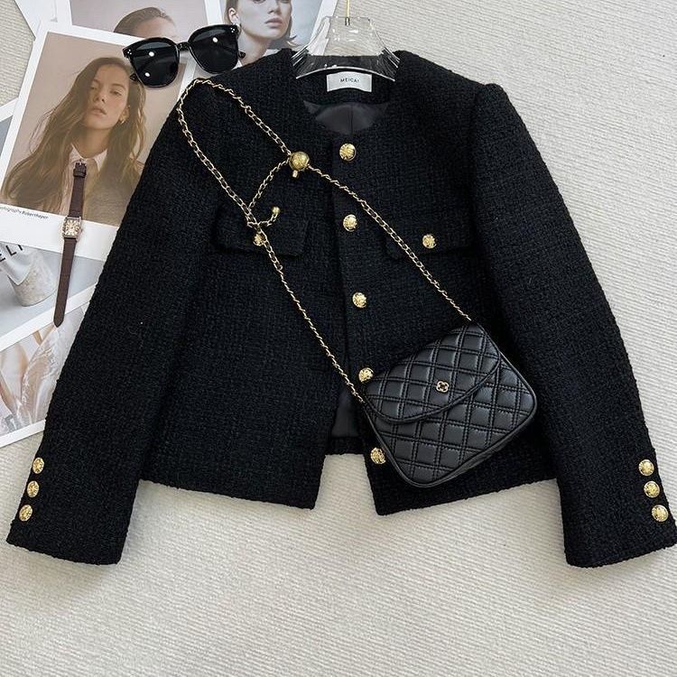 Chanel Spring and Autumn 2025 new high-end round neck small fragrant short coat women small French tweed exquisite