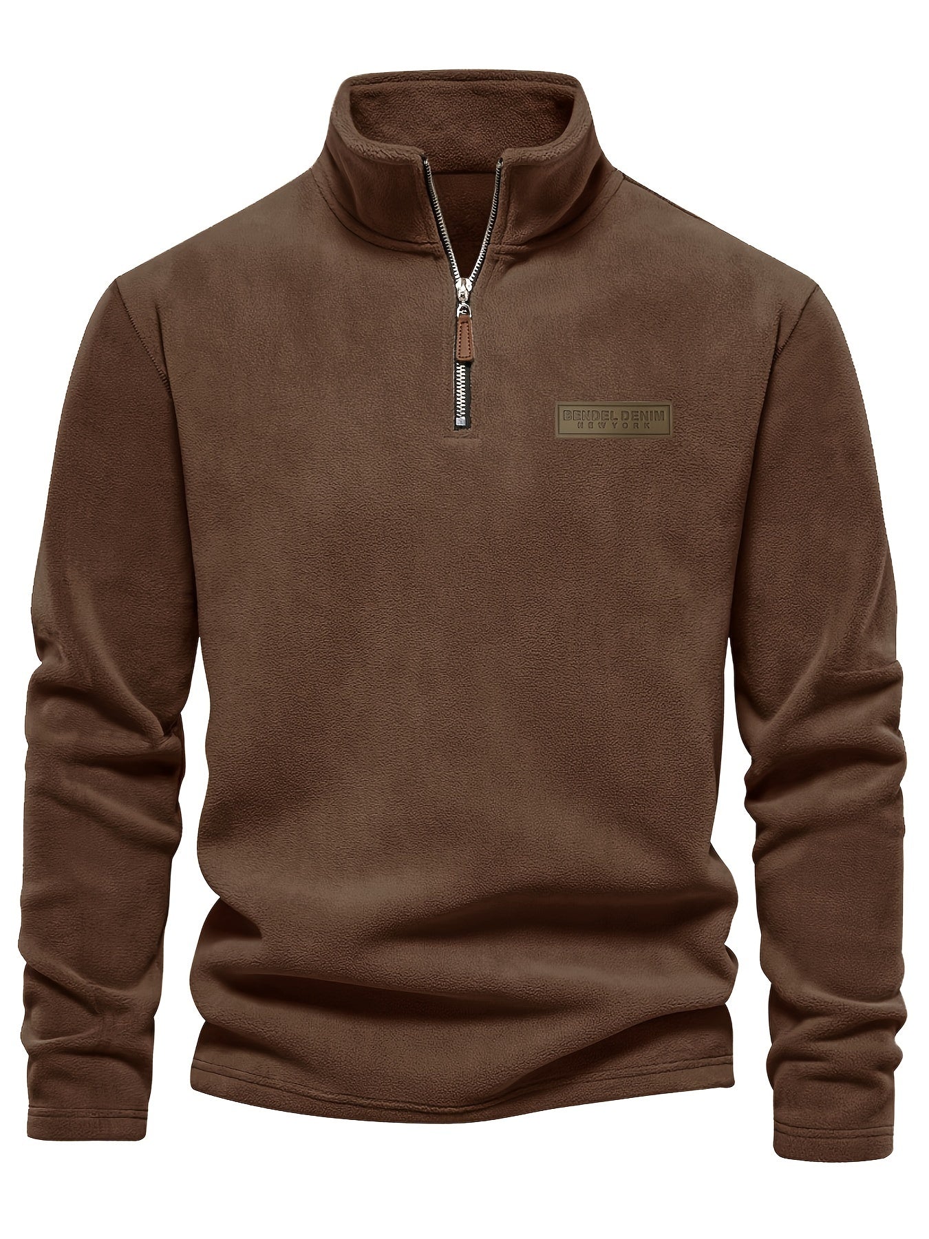 Autumn/Winter New Men's Sweatshirt with Stand Collar, Half-Zip Long Sleeve, Versatile Top, Trendy Brand, Double-Sided