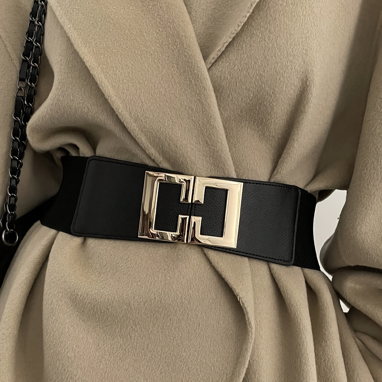 [Trendy Waist Cincher] Trendy and Versatile Western-style Wide Belt for Women | Black Waist Cincher, Decorative Dress, Elastic Stretch