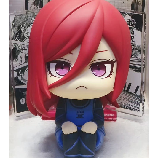 1PC 1PC Chibi Figure Compatible for Anime - Cute Collectible Chibi Statues, Portable Bagged Design Suitable for Desk & Car Decor, Kawaii Merch Otaku Gift (Mixed Color/Blue)