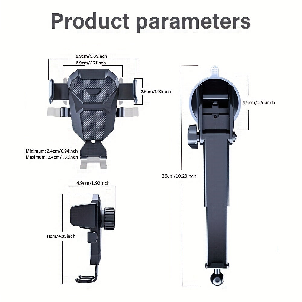 Sucker Car Phone Holder Mount Stand GPS Telefon Mobile Cell Support For iPhone 13 12 11 Pro Xiaomi Samsung 360 Degree Adjustable Suction Cup Car Phone Holder Horizontal and vertical screens available