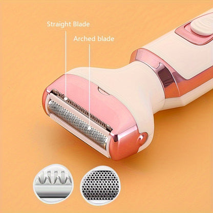 Rechargeable Electric Razor For Women - Lady Electric Shaver For Face, Nose, Legs And Underarm, Bikini Trimmer For Women Painless, Hair Razor Rechargeable & Portable Grooming Kit