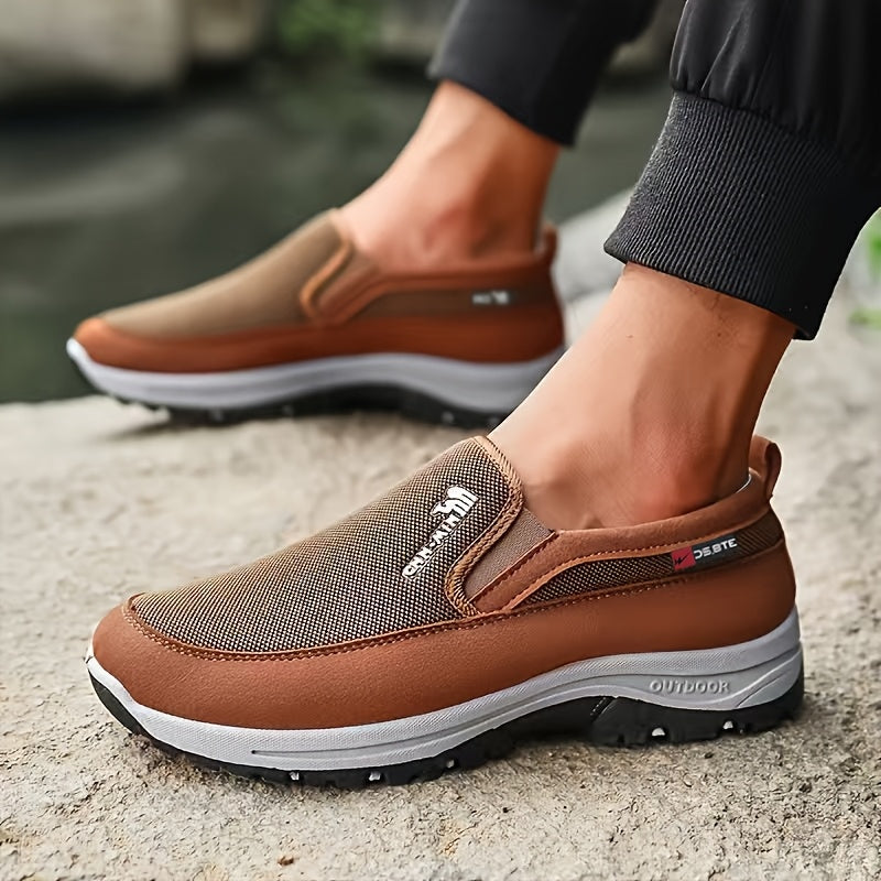 Men's Slip-Resistant Loafers with Thick-Soled Lightweight - Breathable Slip- Wide Width Shoes Suitable for All- Outdoor & Daily Wear - Comfortable Casual Round-Toe Loafers (PVC Sole)