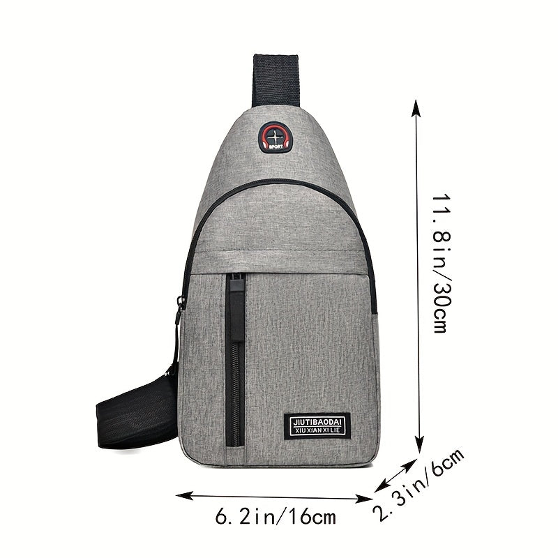 New Trendy Chest Bag for Men, Crossbody Canvas Shoulder Bag, Casual Small Backpack, Men'S Bag [Zipper Direction Random]