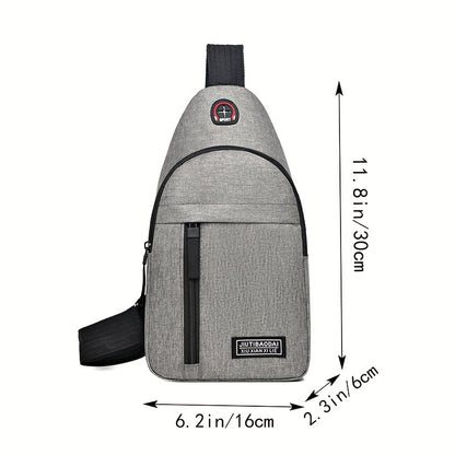 New Trendy Chest Bag for Men, Crossbody Canvas Shoulder Bag, Casual Small Backpack, Men'S Bag [Zipper Direction Random]