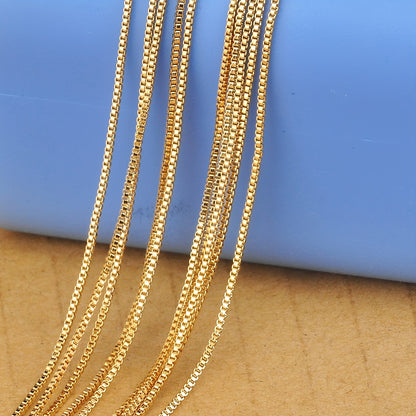1Pc 18K Golden Plated Neck Chain DIY Collections Supplies Pendant Necklace Jewelry Handmade Accessories Christmas Gift