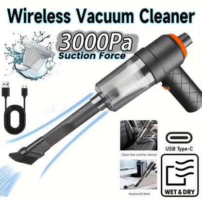 Mini Wireless Car Vacuum Cleaner 1 Unit/Home & Vehicle Interior Cleaning/Powerful Suction for Pet Hair & Debris/Ultra-Compact, Lightweight & Convenient