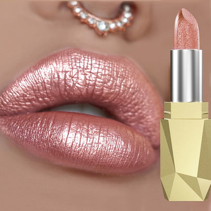Lip Color, Resistant to Water, Non-Tacky, Vibrant Shades, Long-Lasting Cosmetics, Shimmering, Glittery, User-Friendly, Ideal for Novices, Lip Shine