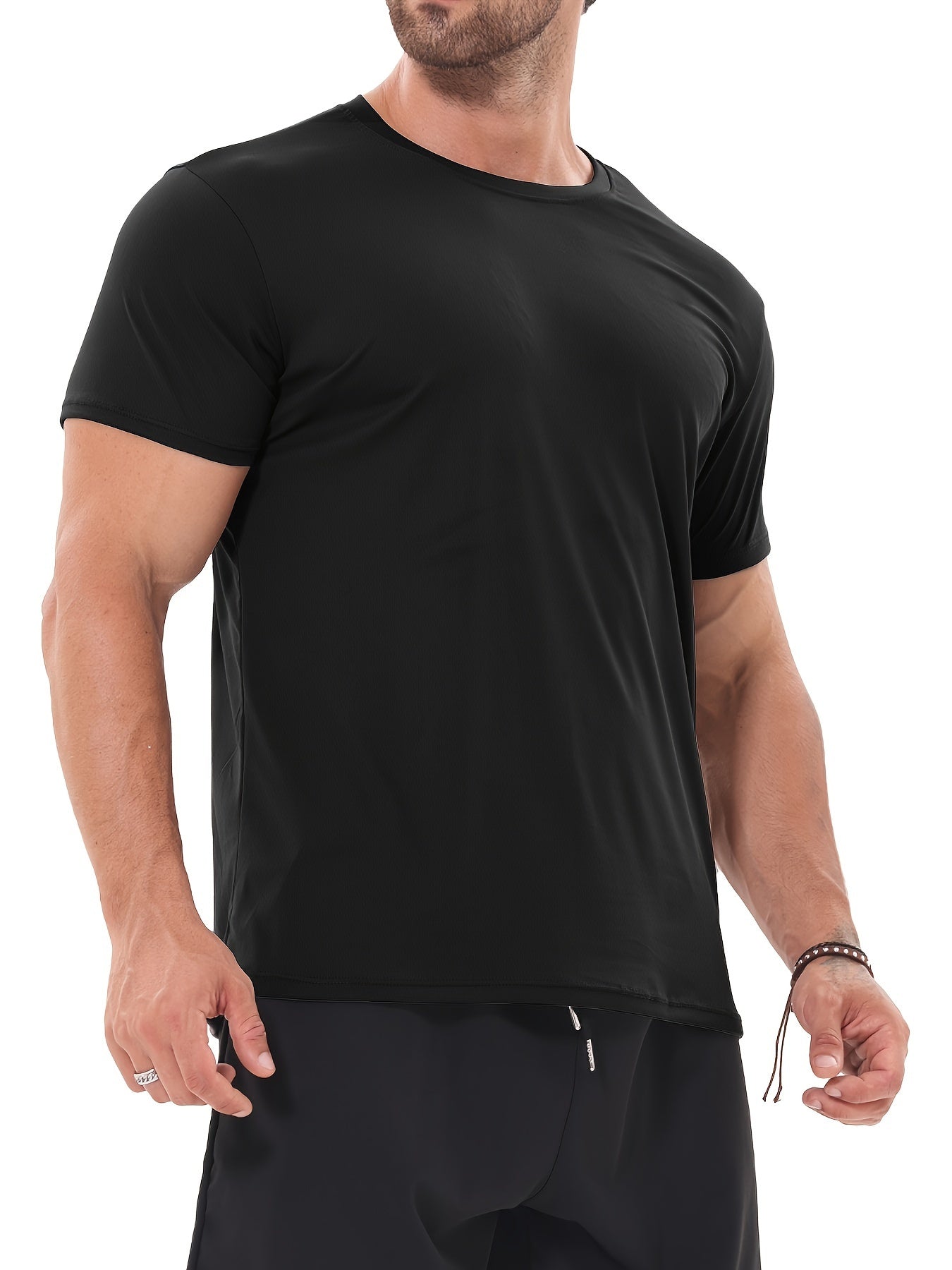 [Moisture-Wicking T-Shirts] 6pcs High-Performance Men's Sports Casual Short Sleeve T-Shirts | Moisture-Wicking Microfiber Fabric Tennis Tees
