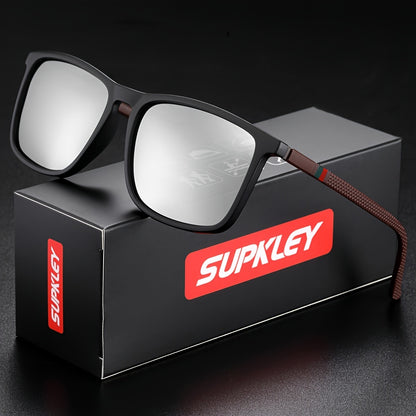 SUPKLEY Men'S Sports Sunglasses with Polarization, Lightweight Square Design, Comfortable Fit, Eyewear Accessory Comes with Original Packaging