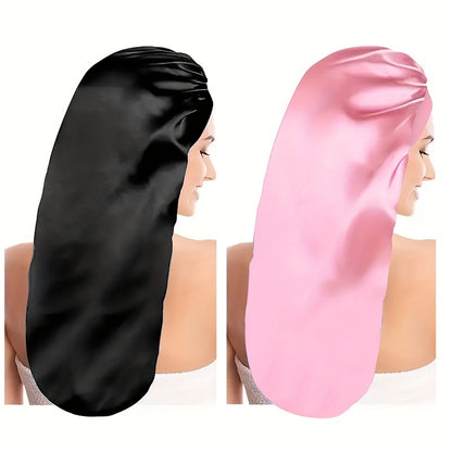 [1pc Satin Sleep Bonnet] 1pc Extra Large Satin Sleep Bonnet for Women - Long Hair Protection for Straight Curly Dreadlock And Braids, Night Cap - Bathroom Accessories