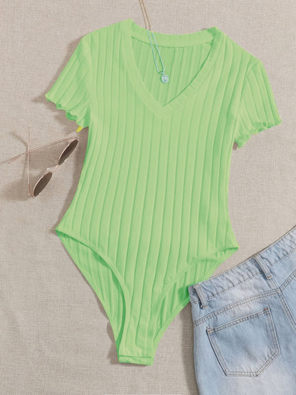 Lettuce Trim Ribbed Bodysuit