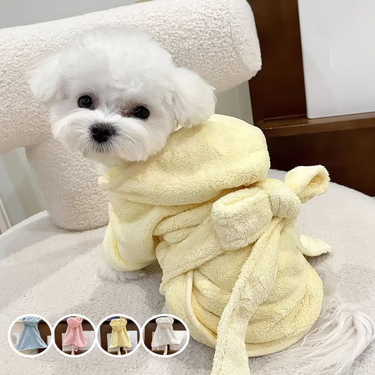 Quick-Dry Soft Absorbent Dog & Bathrobe Robe with Tape Closure Suitable for Small/Medium Pets, Post-Shower Warmth for Baths, Cover for Wet Dogs and Cats, Cozy Towel Robe for Puppies and Kittens