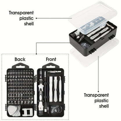 HOMEFISH 115-In-1 Enhanced Screwdriver Kit with Strong And High Durability, Complete Tool Set for Multifunctional Disassembly Featuring Specially Shaped Bits
