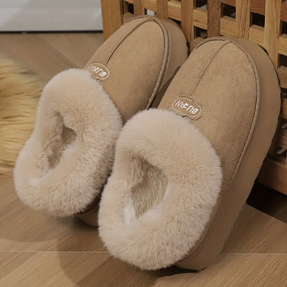 Thickened Warm Low-Top Couple's Plush Indoor Slippers for Men and Women, New 2025 Autumn/Winter Home Shoes