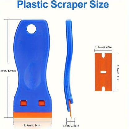 1 Set Plastic Razors, Scrapers, Label Removal Tools, Easily Removes Wall Paint, Stickers, And Vinyl Adhesives